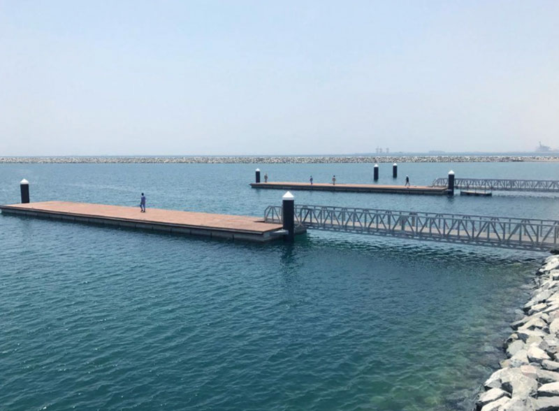 concrete pontoon dock